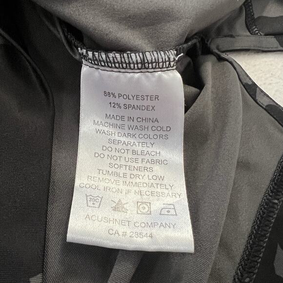 Footjoy Men Black Gray Floral Camo Print Stretch Golf Short Sleeve Polo Shirt L - Picture 6 of 9